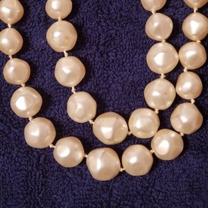 double strand faux pearls